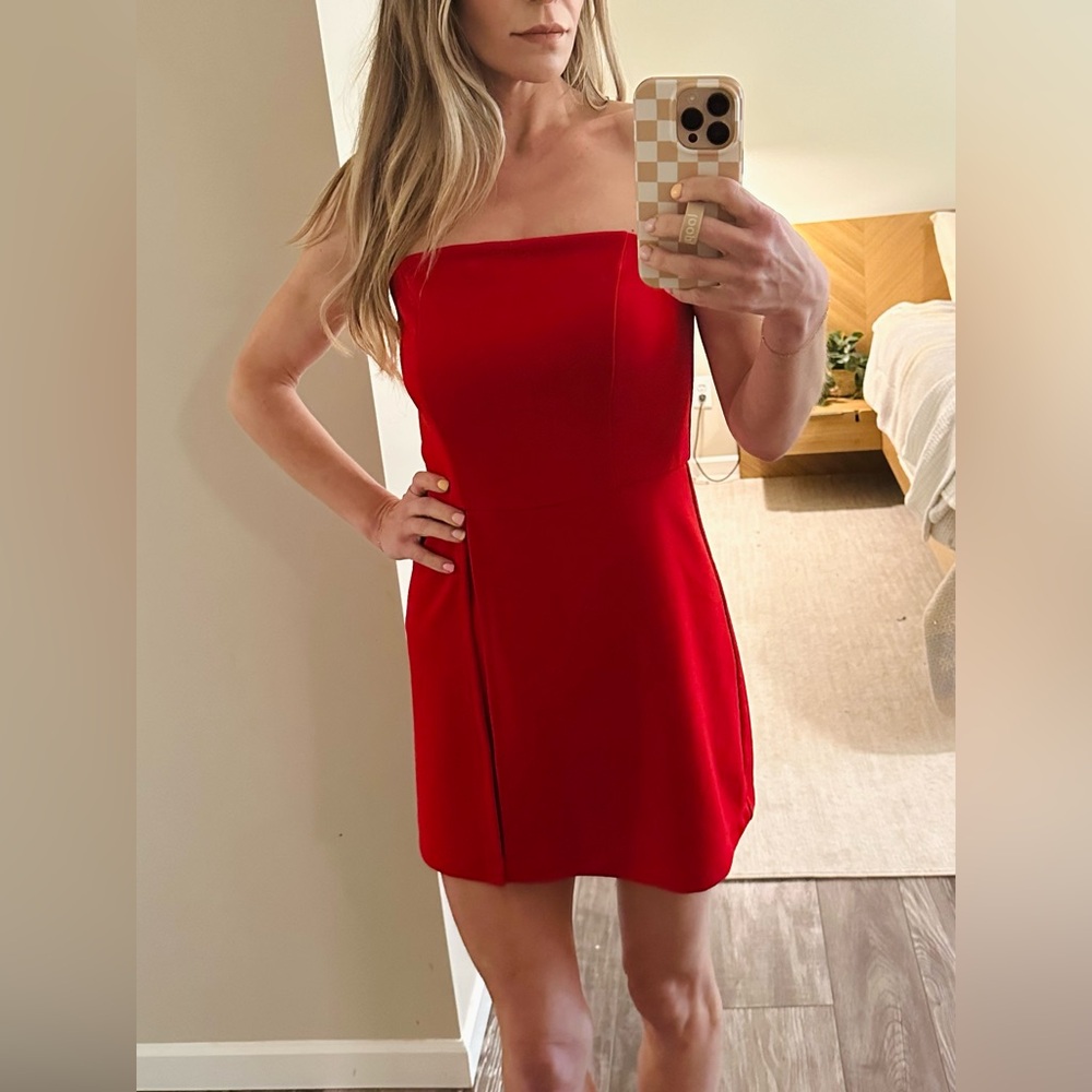 She + Sky Red Strapless Romper - NWT - Small